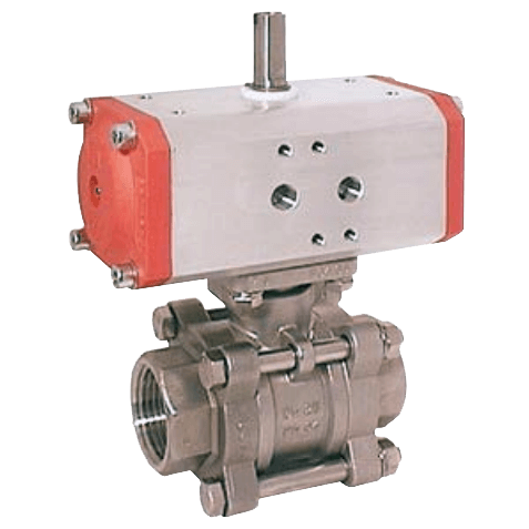 Kobold Stainless Steel Ball Valve with Pneumatic Actuator, KUP-ZA